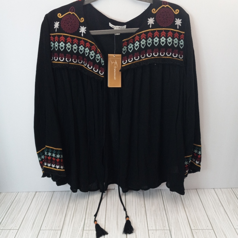 Francesca's Miami Boho Embroidered Top